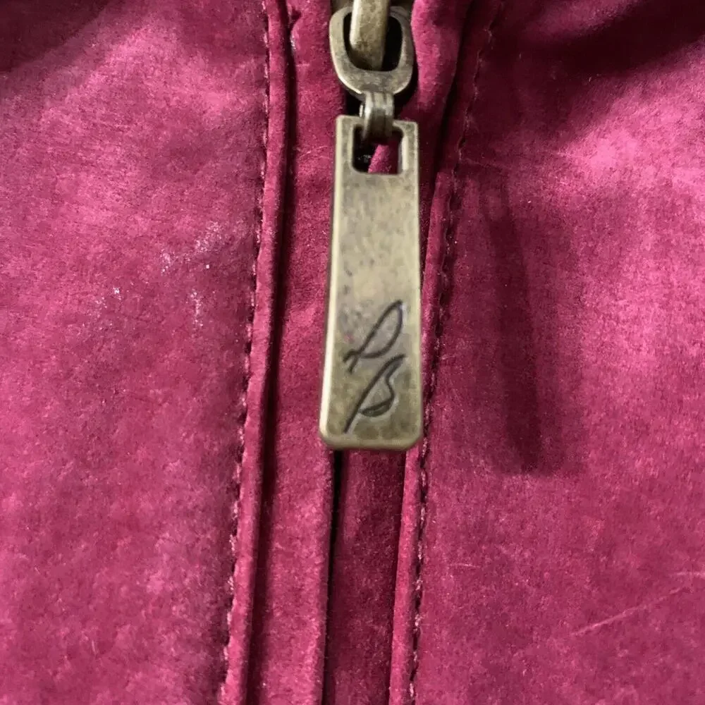 Dennis Basso Womens Sz S Red Suede Genuine Leather Jacket Classy Western Luxury‌ - Picture 3 of 10